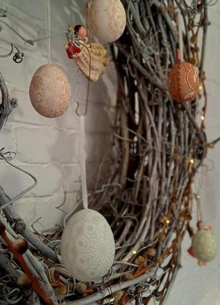 Подарочный набор рождественских травленых пысанок курей породы марана и араукана.ручная работа.4 фото