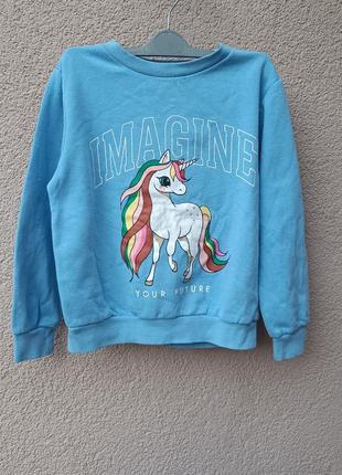🔥 распродаж 15🔥 детский свитшот h&amp;m на девочку 6-8 р.