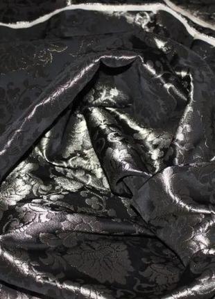 Жакардова тканина "срібло на чорному"3 фото