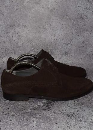 Hugo boss suede oxfords (мужские премиальные замшевые туфли оксфорды )