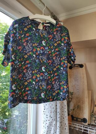 Блуза оверсайз в цветочный принт