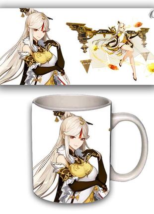 Чашка белая нин гуан геншин импакт genshin impact (z1489)