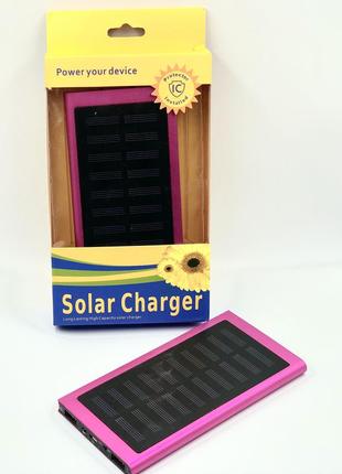 Портативний power bank на сонячній батареї / power bank solar carger / 20000 mah.з потужним led ліхтариком