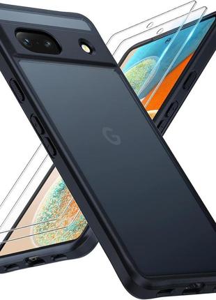Чохол tocol для google pixel 7a, з 2 захисними плівками для екрана, [покращений повний захист камери] [захист від ударів]