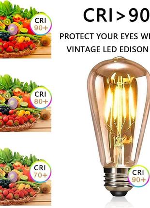 Светодиодная лампа youdian edison, винтажная лампочка, светодиодные лампы 4w e27 2700k st64