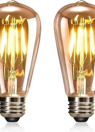 Світлодіодна лампа youdian edison, вінтажна лампочка, світлодіодні лампи 4w e27 2700k st64, світлодіодні лампи з ниток