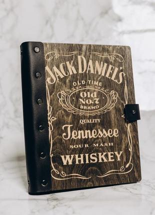 Блокнот зі шкіряною палітуркою "jack daniels"