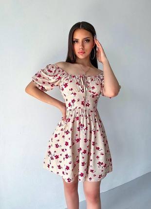 Сукня в квітковому принті з натуральної тканини (штапель)🌸