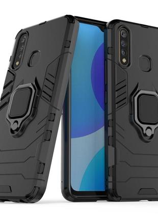 Чехол ring case для vivo y19 бронированный бампер с кольцом черный