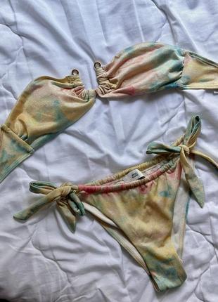 River island xs s купальник блискучий бюстʼє на завʼязках