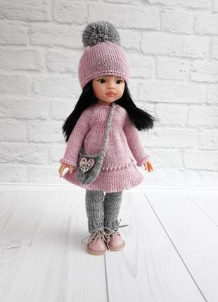 Вязаная одежда на куклу паола 32 см, подарок девочке7 фото