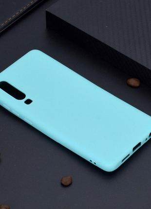 Чехол для huawei p30 силикон soft touch бампер мятно-голубой
