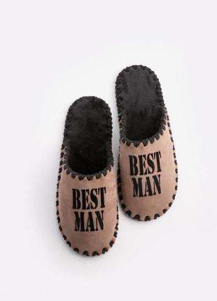 Мужские домашние тапочки best man, коричневого цвета, закрытой формы