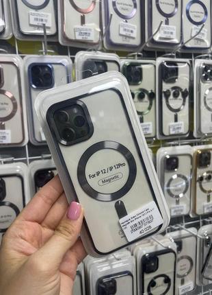 Чохол sides chrome case magsafe box iphone 12/12 pro,чохол із підтримкою magsafe для айфону 12/12 pro