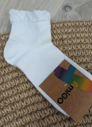 Шкарпетки для дівчинки білі amigo 6-8 років, розмір 31-34