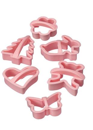 Пластикова форма для випікання печива та пряників тварини вирубка каттер для печива в наборі 6 шт forkopt