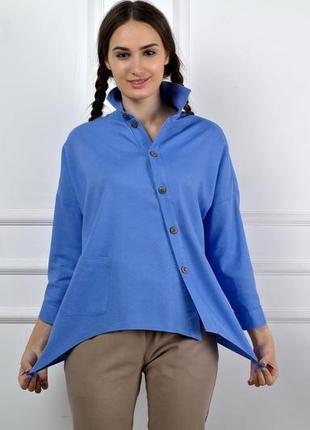 Асиметрична жіноча блузка, літня сорочка з льону asymmetrical tunic2 фото
