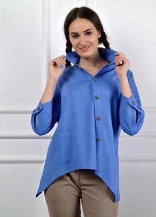 Асиметрична жіноча блузка, літня сорочка з льону asymmetrical tunic7 фото