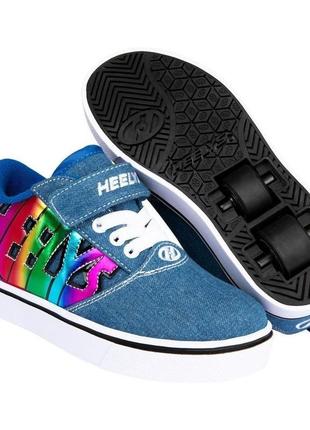 Роликові кросівки heelys х2 pro he101279 blue denim blue rainbow (30) 31