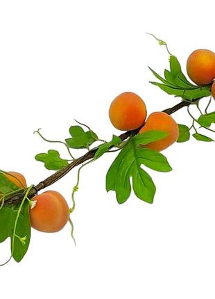 Искусственная ветка персики 6 штук муляж фрукты для декора l 58 cm forkopt