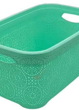 Кошик пластиковий без кришки мереживо senyayla plastik 2245 ящик для зберігання речей 54*36 h 25 cm forkopt