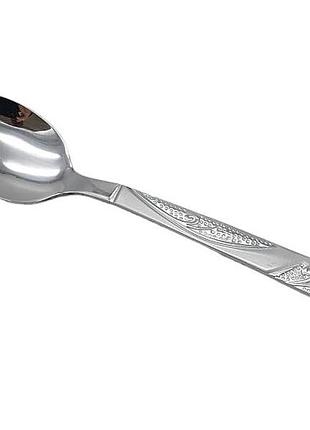 Ложка чайна нержавіюча сталь платина l 14 cm в упаковці 6 штук з нержавіючої сталі