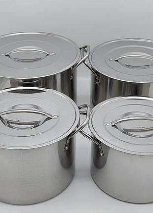 Набор кастрюль из нержавеющей стали 4 штуки кастрюли из нержавейки 6 л / 7 л / 9 л / 11 л второй сорт forkopt