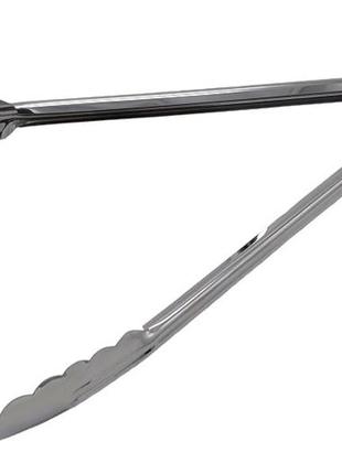 Щипцы кухонные из нержавейки для мяса гриля и барбекю универсальные щипцы для кухни дубок l 34cm forkopt