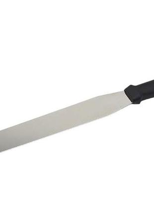 Шпатель кондитерський з нержавіючої сталі рівний для крему і торта довгий лопатка з пластмасовою ручкою l 38/25cm