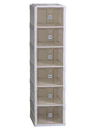 Тумба для взуття пластикова складана на 6 відсіків 33*26*100 см, білий