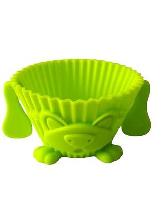 Форма силіконова кондитерська для випічки кексів собачка d 7 cm h 3,5 cm forkopt
