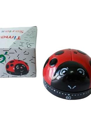 Кухонный таймер приготовления механический для кухни пластиковый божья коровка d 6 cm h 3,5 cm forkopt