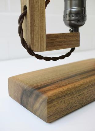 Деревянная настольная лампа эдисона, лампа ночник из натурального дерева, лампа в стиле лофт