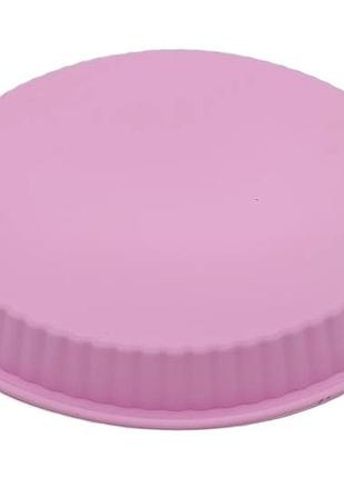 Форма силіконова кондитерська для випічки пирога і торта кругла рифлена d 25 cm h 3,5 cm forkopt