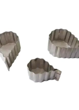 Форма для випікання печива каттер вирубка металева лист троянди в наборі 3 штуки forkopt