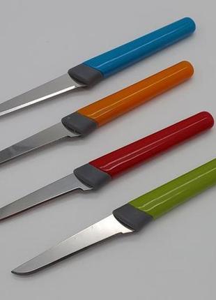 Набор цветных ножей для чистки и нарезки овощей и фруктов 4 штуки l 15 cm лезвие 6 cm forkopt