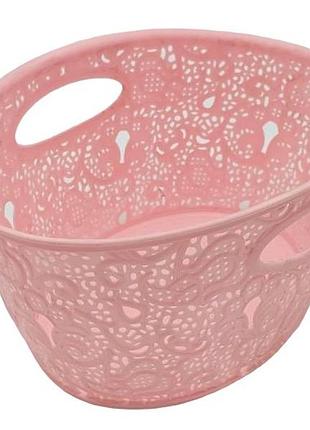 Кошик пластиковий овальний без кришки мереживо elif plastik №321 29*22 h 16 cm 7 л forkopt