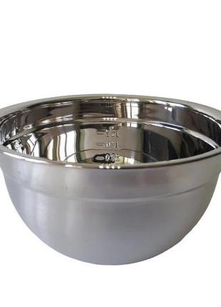 Миска кухонна для міксера з нержавіючої сталі глибока матова d 20 cm h 11 cm 2,1 л нержавіюча сталь