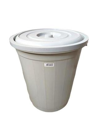 Бак для сміття пластиковий з кришкою 4103 сміттєвий бак контейнер вуличний для дачі d 49 h 56 cm 70 л forkopt