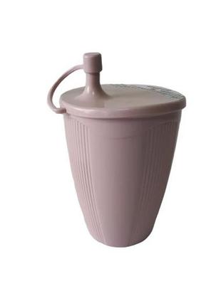 Стакан-поїлка пластиковий ds-284 з трубочкою та кришкою d 7,5 cm h 10 cm forkopt