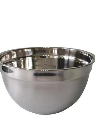 Миска кухонна для міксера з нержавіючої сталі глибока матова d 28 cm h 15 cm 5,8 л нержавіюча сталь