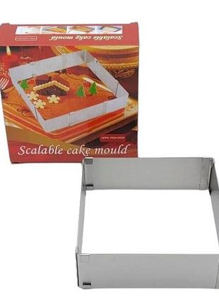 Форма для випічки квадратна розсувна форма для складання торта з нержавійки 15,5-28 cm forkopt