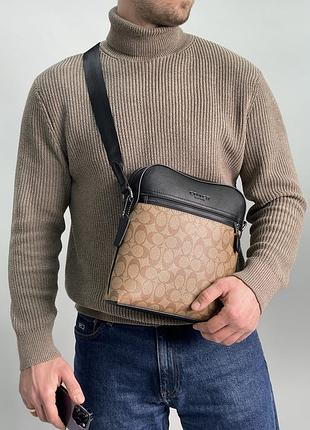 💎 coach houston flight bag in signature canvas beige