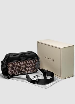 Сумка чоловіча coach graham crossbody with monogram print midnight
