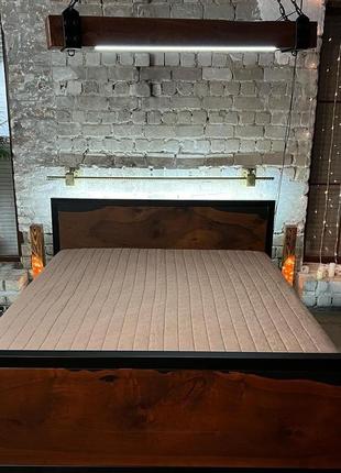 Кровать в стиле лофт с подсветкой и выдвижными шухлядами5 фото