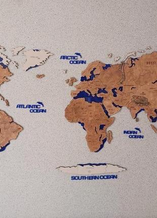 Деревянная 3d карта мира 150*80 см10 фото