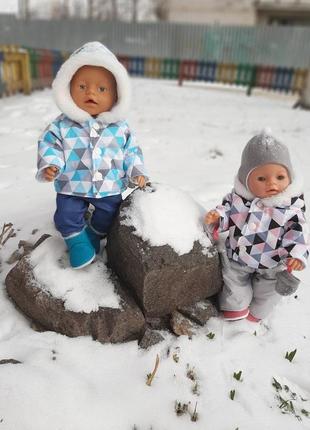 Комплект зимней одежды куртка и комбинезон для куклы babyborn и babyborn sister10 фото