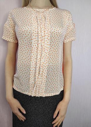 Max mara шовкова блуза блузка футболка топ шовк шелковая шелк в горошек италия оригинал4 фото