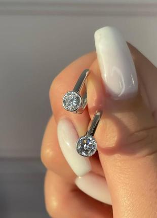 Серьги серебряные с фианитами
