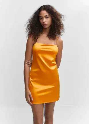 Яскрава сатинова сукня міні mango / яркое сатиновое платье мини